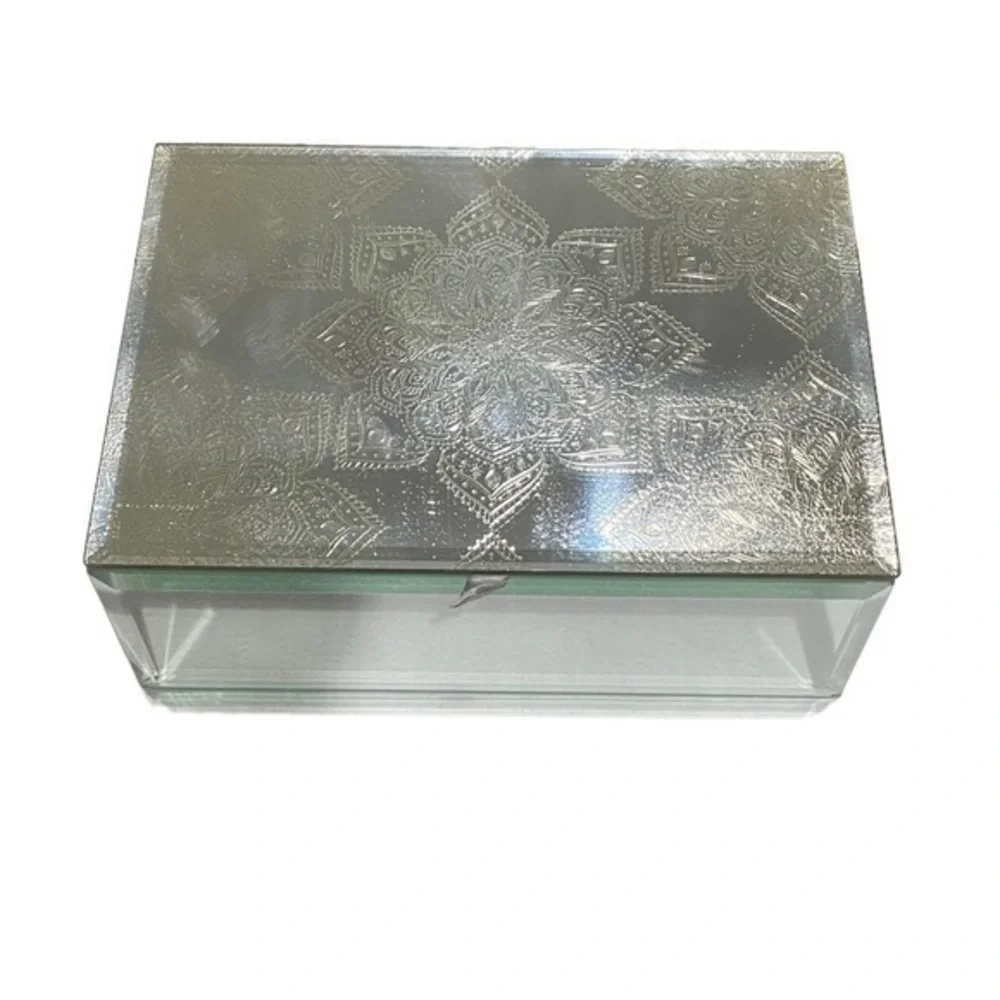 Artistic Accent Mirror Floral Trinket Vanity Box